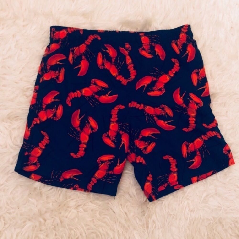 Lobster Print Kids Swim Trunks